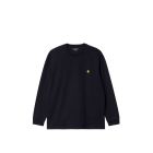 T-SHIRT MANICHE LUNGHE CARHARTT WIP L/S CHASE T-SHIRT BLACK GOLD