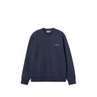 FELPA GIROCOLLO CARHARTT WIP SCRIPT EMBROIDERY SWEAT AIR FORCE BLUE WHITE