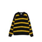 MAGLIONE AMISH CREW OVER STRIPE MOHAIR BLACK BLU YELLOW