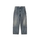 JEANS CARHARTT WIP DOUBLE KNEE PANT BLUE WORN USED WASH