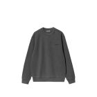 FELPA GIROCOLLO CARHARTT WIP DUSTER SCRIPT SWEAT BLACK GARMENT DYED