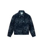 GIACCA ARTE ANTWERP FLOWER STITCH DENIM JACKET NAVY