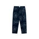 JEANS ARTE ANTWERP FLOWER STITCH DENIM PANTS NAVY