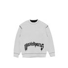 FELPA GIROCOLLO WASTED PARIS PITCHER REVERSE SWEATER WHITE BLACK