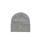 BERRETTA CARHARTT WIP CHASE BEANIE GREY HEATHER GOLD U