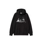 FELPA CAPPUCCIO CARHARTT WIP HOODED PEPE FRIENDS SWEAT BLACK WHITE