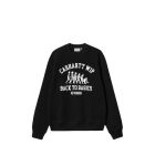 FELPA GIROCOLLO CARHARTT WIP MAIN BASICS SWEAT BLACK WHITE