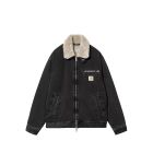 GIACCA CARHARTT WIP HERALD JACKET BLACK WALL STONE WASHED