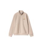 FELPA GIROCOLLO CARHARTT WIP HALF ZIP AMERICAN SCRIPT SWEAT FLEUR DE SEL