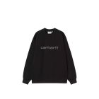 FELPA GIROCOLLO CARHARTT WIP W' RIVET SCRIPT SWEAT BLACK SILVER