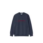 FELPA GIROCOLLO CARHARTT WIP SWEAT AIR FORCE BLUE MALBEC