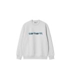 FELPA GIROCOLLO CARHARTT WIP SWEAT ASH HEATHER DUCK BLUE